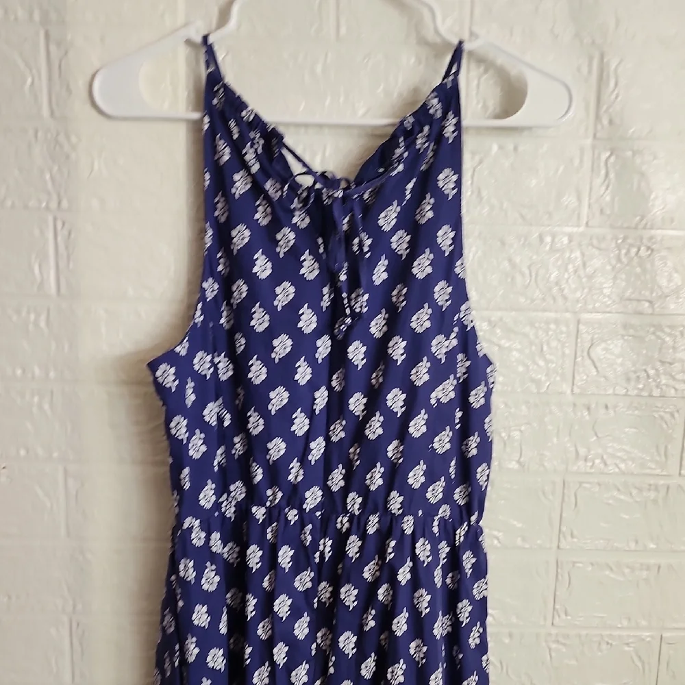 J. Crew Navy and White Patterned Maxi Dress - Picture 6 of 7